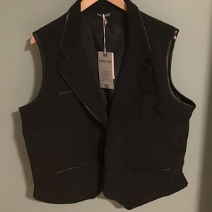 Men’s Vest - Black with Red Pinstripe